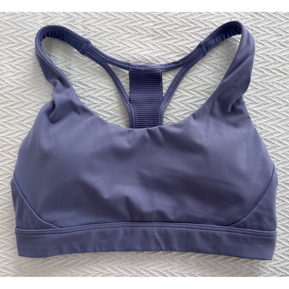 Athleta Womens Purple Lavender Racerback Sports Bra Ribbed Back Detail XS